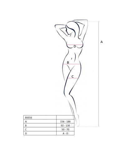 Бодістокінг Passion BS016 white, комбінезон, імітація топа і панчіх - Фото №4