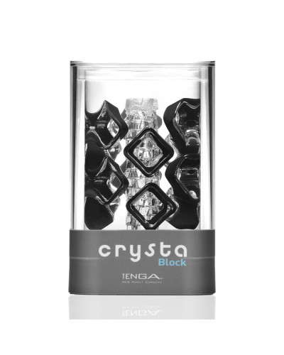 Мастурбатор Tenga Crysta Block, унікальний рельєф, стимулювальні щільні блоки, прозорий матеріал - Фото №1