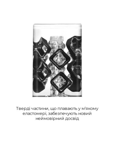 Мастурбатор Tenga Crysta Block, унікальний рельєф, стимулювальні щільні блоки, прозорий матеріал - Фото №3