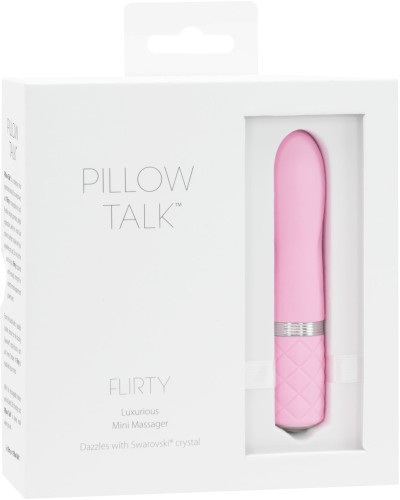 Роскошный вибратор PILLOW TALK - Flirty Pink с кристаллом Сваровски, гибкая головка - Фото №7