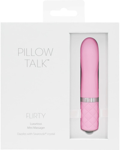 Роскошный вибратор PILLOW TALK - Flirty Pink с кристаллом Сваровски, гибкая головка - Фото №8