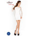 Бодістокінг Passion BS025 white, сукня-сітка, спущене плече, довгий рукав - Фото №2