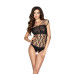 Бодістокінг Passion BS035 black, боді, імітація топа і трусиків - Фото №1