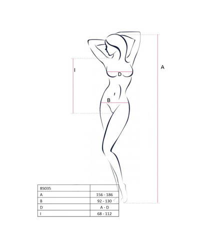 Бодістокінг Passion BS035 black, боді, імітація топа і трусиків - Фото №4