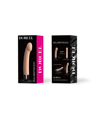 Вибратор Dorcel Real Vibration M Flesh 2.0, диам 3,7см, перезаряжаемый, для точки G - Фото №4