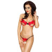 Комплект білизни Passion COCTAIL BIKINI XXL/XXXL, red, ліф з бантиками, стрінги-ниточки - Фото №1