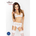 Комплект белья Passion OFELIA SET OpenBra XXL/XXXL, white, стринги, открытый лиф, широкий пояс - Фото №2