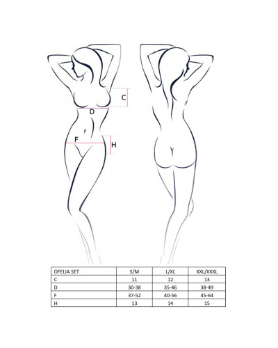 Комплект белья Passion OFELIA SET OpenBra XXL/XXXL, white, стринги, открытый лиф, широкий пояс - Фото №3