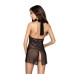Прозора сорочка приталена Passion TARANEE CHEMISE L/XL, black, трусики - Фото №2