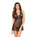 Прозора сорочка приталена Passion TARANEE CHEMISE S/M, black, трусики - Фото №1