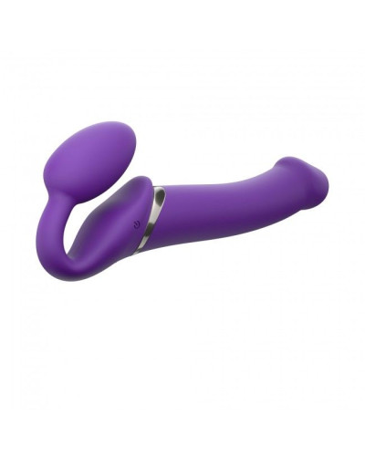 Безремінний страпон з вібрацією Strap-On-Me Vibrating Violet L, діам. 3,7 см, пульт ДК, регульований - Фото №1