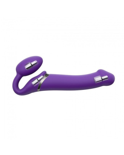 Безремінний страпон з вібрацією Strap-On-Me Vibrating Violet L, діам. 3,7 см, пульт ДК, регульований - Фото №4