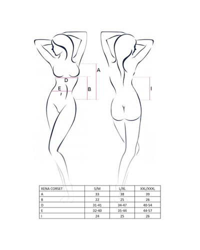 Распродажа!!! Корсет с пажами XENA CORSET white L/XL - Passion, трусики, цветочный узор - Фото №3