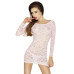 Прозора сорочка з довгим рукавом Passion YOLANDA CHEMISE S/M, pink, трусики - Фото №1