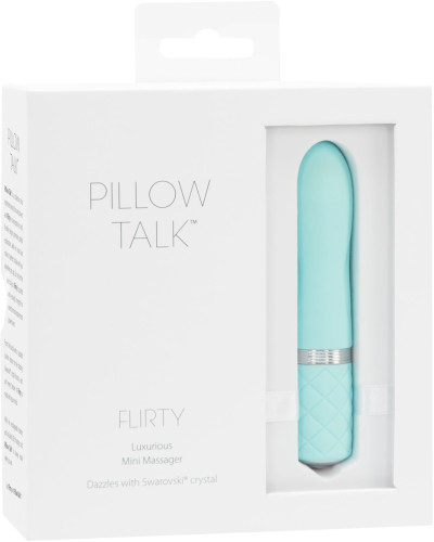 Роскошный вибратор PILLOW TALK - Flirty Teal с кристаллом Сваровски, гибкая головка - Фото №7