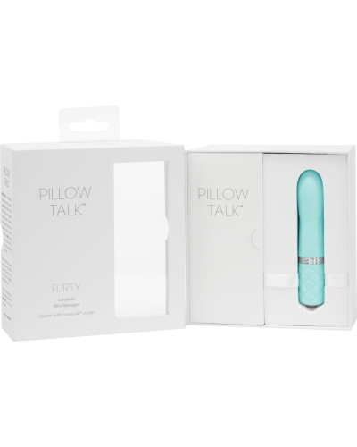 Роскошный вибратор PILLOW TALK - Flirty Teal с кристаллом Сваровски, гибкая головка - Фото №10
