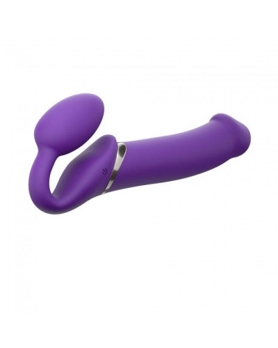 Безремневой страпон с вибрацией Strap-On-Me Vibrating Violet XL, диам. 4,5см, пульт ДУ, регулируемый - Фото №1