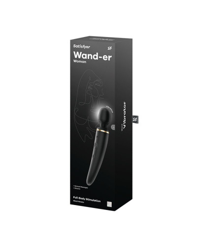 Вібромасажер Satisfyer Wand-er Woman (Black/Gold), водонепроникний, потужний, розмір XXL - Фото №6