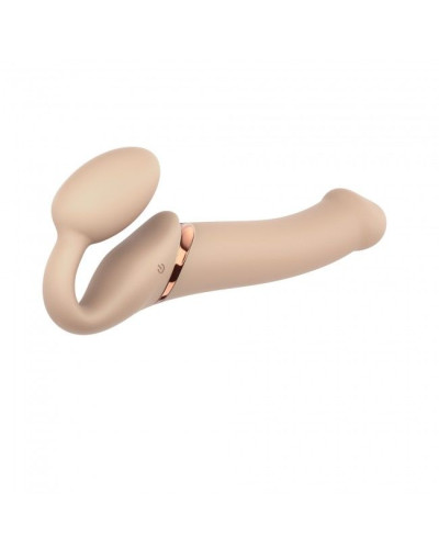 Безремінний страпон з вібрацією Strap-On-Me Vibrating Flesh L, діаметр 3,7 см, пульт ДК, регульовани - Фото №1