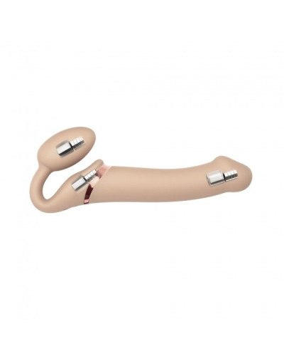 Безремінний страпон з вібрацією Strap-On-Me Vibrating Flesh L, діаметр 3,7 см, пульт ДК, регульовани - Фото №4