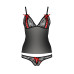 Комплект білизни Passion MELISSA SET S/M, black, ліф-сорочка зі шнурівкою і трусики - Фото №5