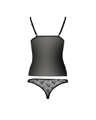 Комплект білизни Passion MELISSA SET S/M, black, ліф-сорочка зі шнурівкою і трусики - Фото №6