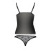 Комплект білизни Passion MELISSA SET S/M, black, ліф-сорочка зі шнурівкою і трусики - Фото №6
