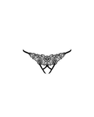 Трусики кружевные с доступом Passion Exclusive VIOLANTE THONG S/M, black - Фото №5