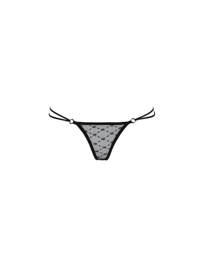 Трусики с завязочками по бокам Passion Exclusive ZITA THONG L/XL, black - Фото №5