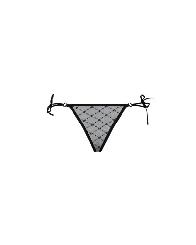 Трусики с завязочками по бокам Passion Exclusive ZITA THONG L/XL, black - Фото №6