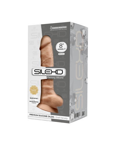 Фалоімітатор SilexD Vetus Flesh (MODEL 1 size 8in), двошаровий, силікон + Silexpan, діаметр 4,2см - Фото №2