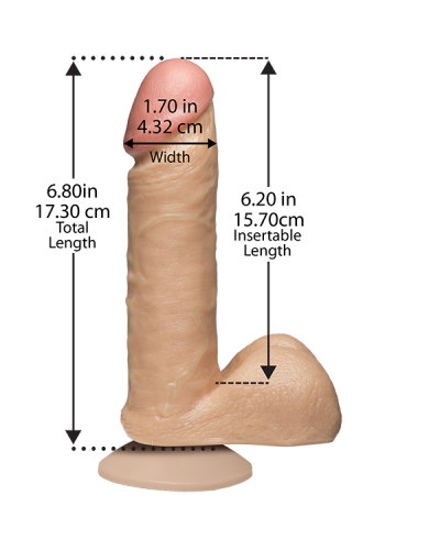 Фаллоимитатор Doc Johnson The Realistic Cock 6 inch White - PVC, Vack-U-Lock, диаметр 4,3см - Фото №2