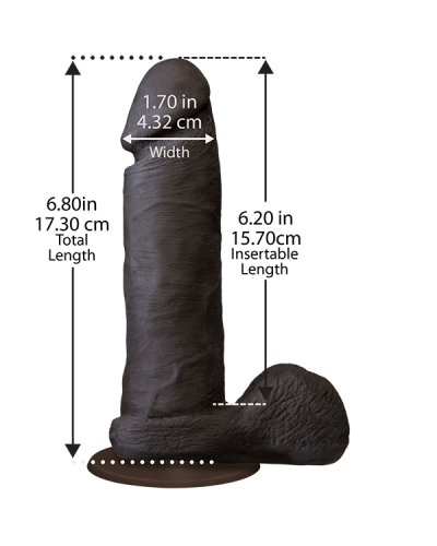 Фаллоимитатор Doc Johnson The Realistic Cock 6 inch Black - ULTRASKYN, Vac-U-Lock, диаметр 4,3см - Фото №2