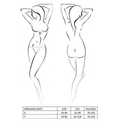 Напівпрозоре боді з вирізами Passion Exclusive Mirajane Body black XXL/XXXL, black