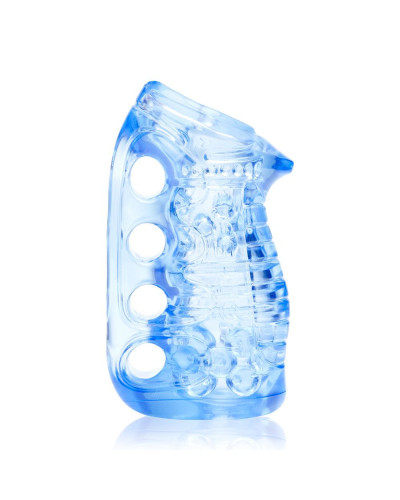 Мастурбатор Fleshlight Fleshskins Grip Blue Ice, надежная фиксация на руке, отлично для пар и минета - Фото №1