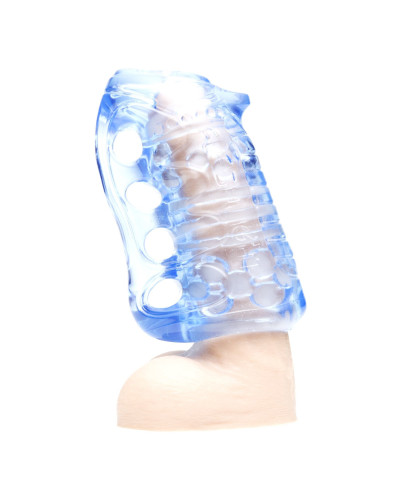 Мастурбатор Fleshlight Fleshskins Grip Blue Ice, надежная фиксация на руке, отлично для пар и минета - Фото №2