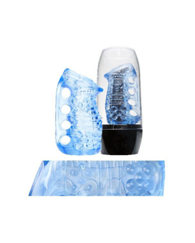 Мастурбатор Fleshlight Fleshskins Grip Blue Ice, надежная фиксация на руке, отлично для пар и минета - Фото №6