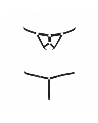 Трусики стрінги зі стреп Passion Exclusive ARMANDA THONG L/XL, black - Фото №5