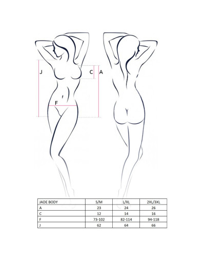 Розпродаж!!! Відвертий боді з елементами стреп JADE BODY black L/XL - Passion Exclusive - Фото №5