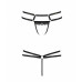 Трусики-стринги из стреп с кружевом Passion Exclusive LORRY THONG L/XL, black - Фото №5