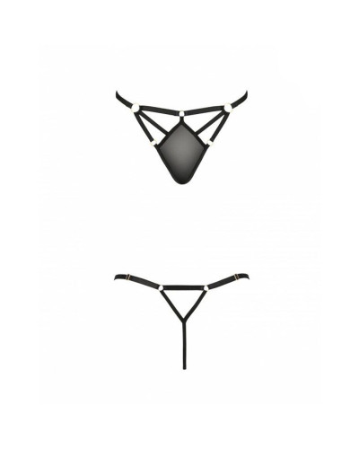 Стринги из стреп Passion Exclusive MEGGY THONG L/XL, black - Фото №5