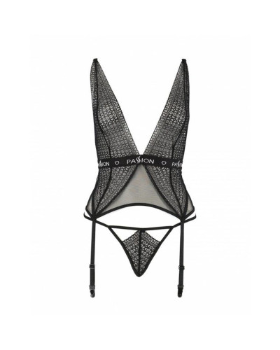 Полупрозрачный корсет Passion Exclusive MIRAJANE CORSET L/XL, black - Фото №5