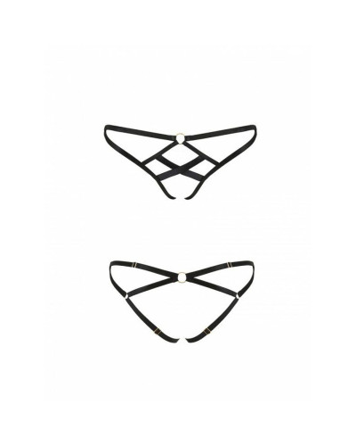 Трусики из стреп Passion Exclusive NICKY THONG S/M, black - Фото №5