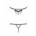 Откровенные трусики-стрепы с кружевом Passion Exclusive SOLON THONG S/M, black - Фото №5