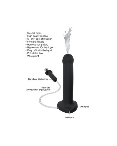 Фалоімітатор, що кінчає Strap-On-Me Dildo Cum Flesh, діаметр 3,6 см, силікон, насадка для страпону - Фото №3