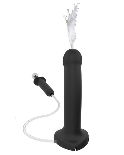Кончающий фаллоимитатор Strap-On-Me Dildo Cum Black, диаметр 3,6см, силикон, насадка для страпона - Фото №2