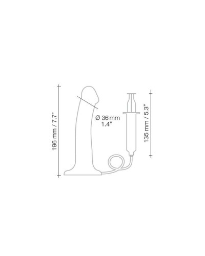 Кончающий фаллоимитатор Strap-On-Me Dildo Cum Black, диаметр 3,6см, силикон, насадка для страпона - Фото №4