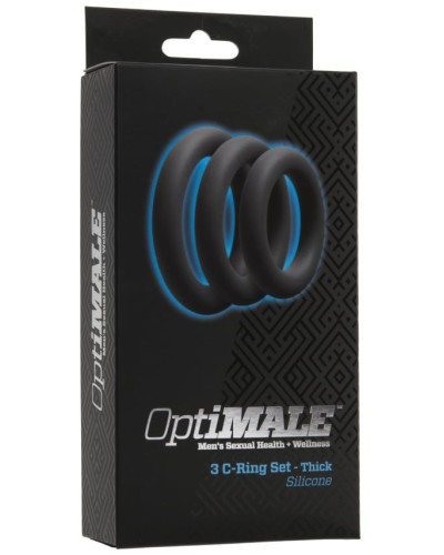 Набір ерекційних кілець Doc Johnson OptiMALE 3 C-Ring Set Thick - Фото №2
