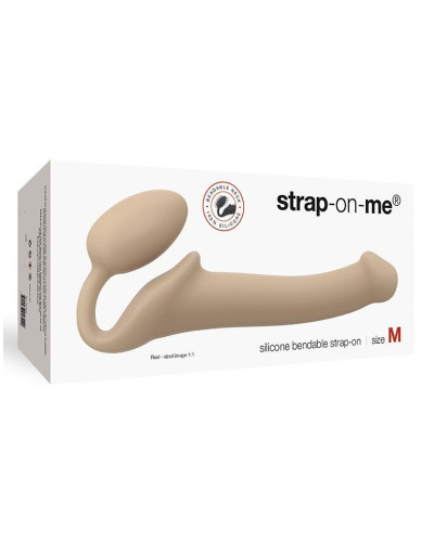 Безремінний страпон Strap-On-Me Flesh M, повністю регульований, діаметр 3,3 см - Фото №3