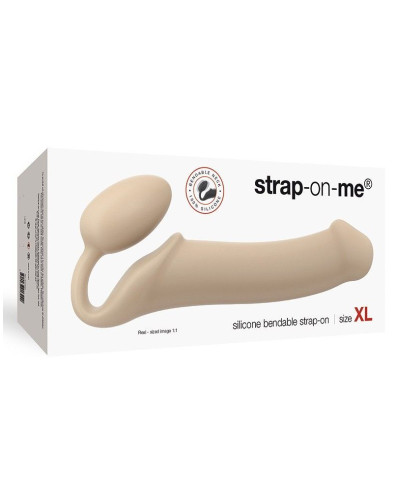 Безремінний страпон Strap-On-Me Flesh XL, повністю регульований, діаметр 4,5 см - Фото №3